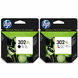 HP302XL Schwarz & Farbe Original HP Drucker Tintenpatronen F6U68AE