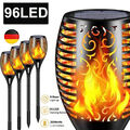 96 LED Solarleuchte Leuchte Garten Beleuchtung Solar Licht Lampe Fackel Flamme