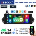 4G+64GB DAB+KAM Android14 6,86"Carplay Für VW New Beetle Autoradio GPS FM RDS BT