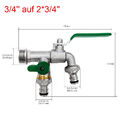 Garten Doppel Wasserhahn 1/2,3/4 zoll Anschlus Kugelhahn Messing Auslaufhahn DE