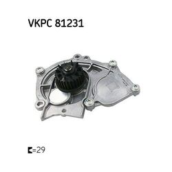1x Wasserpumpe, Motorkühlung SKF VKPC 81231 passend für AUDI SEAT SKODA VW
