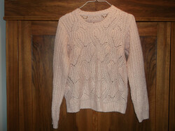 Wunderschöner dünner Strickpullover in rose mit tollem Muster Gr.M
