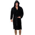 BADEMANTEL HERREN+DAMEN UNISEX MIKROFASER KAPUZE NEU SCHWARZ GR. S (SEK-96-1484