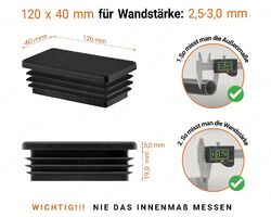 Lamellenstopfen Rechteckstopfen Stopfen Schwarz Rohrstopfen Endkappen Kappen⭐️⭐️⭐️⭐️⭐️10 J.GARANTIE ✅ 10x20 bis 80x140 mm 