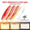 Neon COB LED Streifen 230V Selbstklebend Stripe Leiste Band Lichterkette IP67 DE