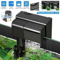 4-in-1 Aquarium Innenfilter mit UV 3w - 8w Aquarium Filter Pumpe Einstellbarer