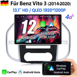 13.1”Carplay Für Benz Vito W447 Android 12 Autoradio GPS Navi BT 4G WIFI 2+32GB