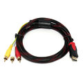 HDMI zu 3RCA Scart Adapter Kabel Audio Video TV Chinch Stecker Cable 1,5m