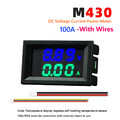 DC0-100V Amp Volt Gauge Dual LED Digital Voltage Current Meter (Blue Green 100A)