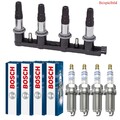 4x TOPRAN Zündspule + 4x BOSCH Zündkerze DOUPLEPLATINUM für Opel Astra J 1.6