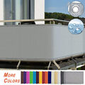 Balkon Sichtschutz Zaun Premium Balkonbespannung mit Ösen & Kabelbinder Grau DE