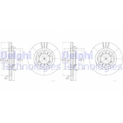 2X DELPHI BREMSSCHEIBEN 276mm BELÜFTET VORNE PASSEND FÜR MITSUBISHI GALLOPER