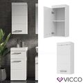 Hängeschrank Badschrank Badezimmermöbel Luna Weiß Skandi 37x77 cm Schrank Vicco