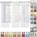 WOLTU Gardinen Transparent Vorhang mit Ösen Kräuselband Schlaufen Fensterschal