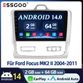 Android 14 Autoradio CarPlay Für Ford Focus MK2 MK II 2004-2011 64G GPS Navi RDS
