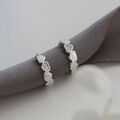 Damen Creolen Herzen Design Sterling Silber 925 Zirkonia Kreolen Ohrringe
