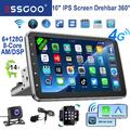 1 DIN Autoradio 10 Zoll Android 14 6+128GB GPS Navi 8-Core Drehbarer Bildschirm