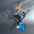 HOMCOM Heimtrainer X-Bike Fahrradtrainer LCD-Display klappbar Blau