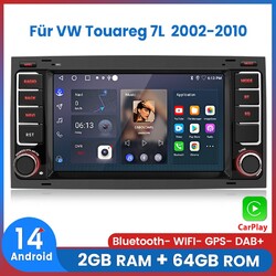 Für VW Touareg 7L 2002-2010 Carplay Android 14 Autoradio GPS Navi BT DAB+ 2+64GB