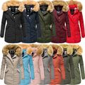 Marikoo Karmaa Damen Winter Jacke Stepp Parka Mantel Winterjacke warm gefüttert