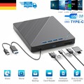 7-in-1 USB 3.0 Externes CD DVD Laufwerk Brenner Player mit Type C für PC Laptop