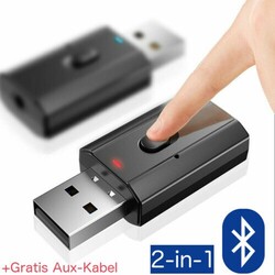 Bluetooth 2 in 1 5.0 Sender Empfänger Wireless USB Aux Audio Transmitter Adapter