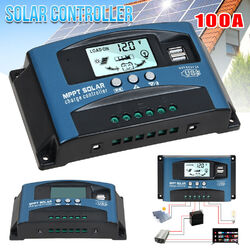 12V/24V MPPT/PWM Solar Ladegerät Controller Panel Regler Daul USB Digital LCD DE