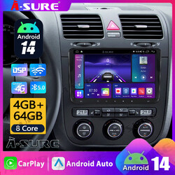 4+64G Android 14 Autoradio FM CarPlay für VW Golf 5 6 Caddy Passat Tiguan Touran