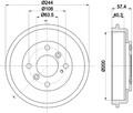 2x Bremstrommel HELLA PAGID 8DT 355 302-631 für FORD KA FIESTA CB1 CCN 6 Van 3