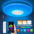 40CM RGB LED Deckenlampe Dimmbar mit Bluetooth Musik Lautsprecher+Fernbedienung