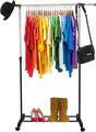Höhenverstellbar Teleskop Kleiderständer auf Rollen Kleiderstangen Rollgarderobe