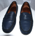 Damen Leder-Mokassin blau Gr. 38