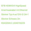 EFB HDMI/DVI HighSpeed Anschlusskabel mit Ethernet Stecker Typ A auf DVI-D 24+1