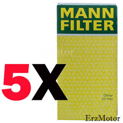 MANN FILTER ÖLFILTER FILTEREINSATZ MIT DICHTUNG HU 7032 z FÜR PEUGEOT - 5 STÜCK