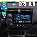 DAB+ 4+64GB Android 14 AutoRadio Carplay Navi +Kam für Honda Civic VII 2001-2005