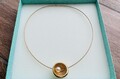 Pierre Lang Halsreif Gold Perle Kette Halskette Collier Omega