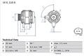 BOSCH Generator Für AUDI A3 8P SEAT Altea SKODA Fabia II VW Eos 02-17 0986045320