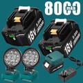 Für Makita Akku 18V 6Ah 8Ah BL1860B BL1850B BL1840B BL1830B  / Arbeitslampe 2025