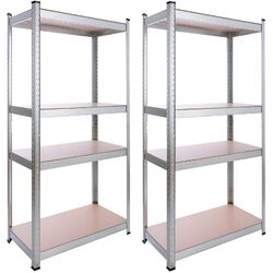 AREBOS 2er Set Schwerlastregal Kellerregal Steckregal Lagerregal Werkstattregal✔ 160x80x40 cm  ✔ 8 Böden  ✔ bis 640 Kg ✔ verzinkt