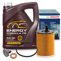 BOSCH ÖLFILTER + 5L MANNOL ÖL + SCHRAUBE FORD C-MAX FIESTA FOCUS MONDEO TRANSIT