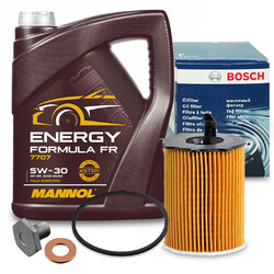 BOSCH ÖLFILTER + 5L MANNOL ÖL + SCHRAUBE FORD C-MAX FIESTA FOCUS MONDEO TRANSIT