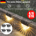 4/6x LED Solarleuchten Wandlampen Zaunleuchte Gartenleuchte Außen Treppen Lampe