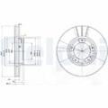 2x Bremsscheibe DELPHI BG2423 passend für TOYOTA VW