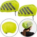 2x Helmüberzug Fahrradhelm Regenschutz Regenhaube Regenüberzug Sichtbarkeit Neon