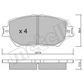1x ORIGINAL® Metelli 22-0751-0 Bremsbelagsatz, Scheibenbremse Vorne, exkl.
