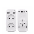 Doppelstecker Mehrfachstecker 2er Steckdose Steckdosenadapter 2fach mit 2 USB AG