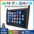 Für VW Polo 6R 6C 9N 2008-2015 Autoradio DAB+ GPS Kamera Android14 Carplay 4+64G