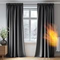 Vorhänge Blickdicht Kälteschutz Verdunkelung Gardinen 175x140 cm 2er Set