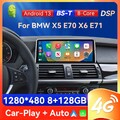 10.25" 128GB Android 13 Autoradio CarPlay WiFi USB GPS Für BMW X5 E70 X6 E71 CCC