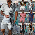 Herren Jogginganzug Sportanzug Freizeitanzug Shorts Set Kurzarm Shirts Outfit DE